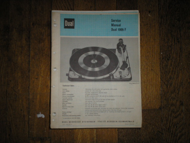 1009F TURNTABLE Service Manual