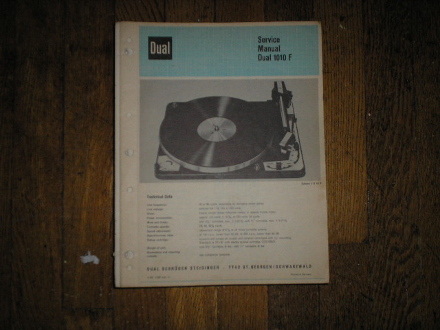 1010F TURNTABLE Service Manual