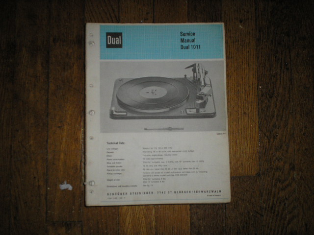 1011 TURNTABLE Service Manual