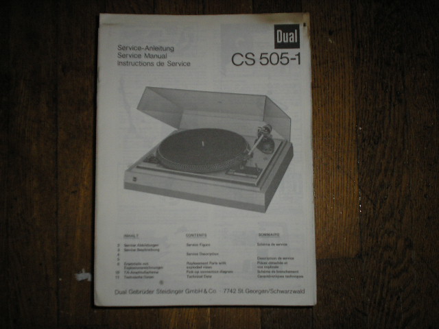 CS505-1 TURNTABLE Service Manual