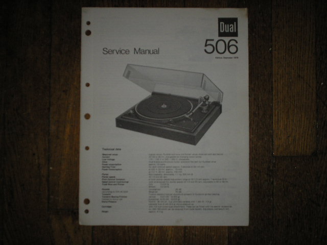 506 TURNTABLE Service Manual