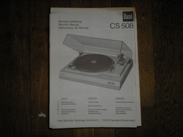 CS508 TURNTABLE Service Manual