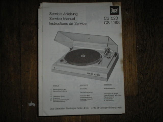 CS528 CS1268 TURNTABLE Service Manual