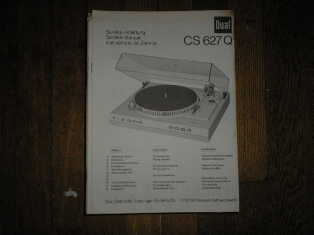 CS627Q TURNTABLE Service Manual