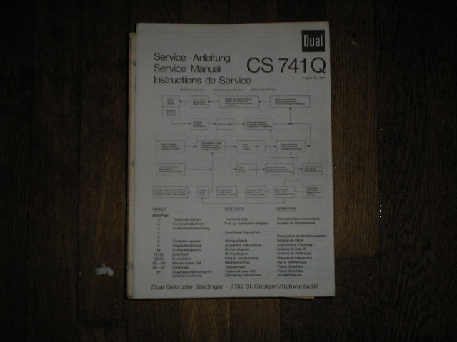 CS741Q TURNTABLE Service Manual