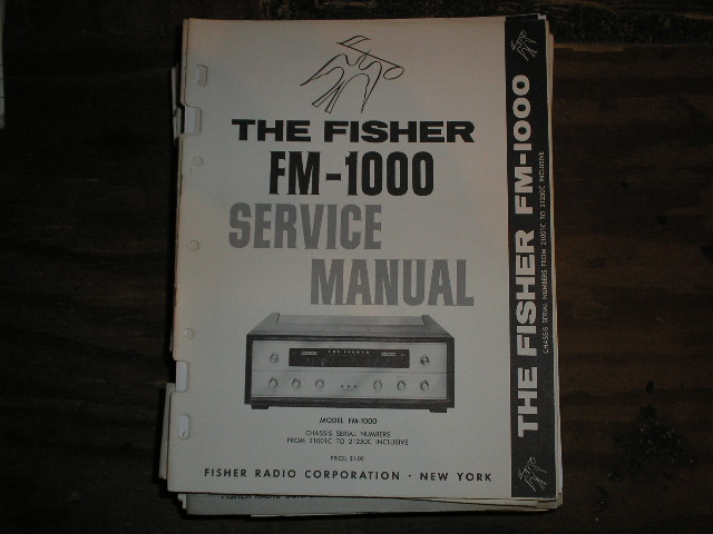 FM-1000 Tuner Service Manual from Serial no 10001 - 19999  Fisher 