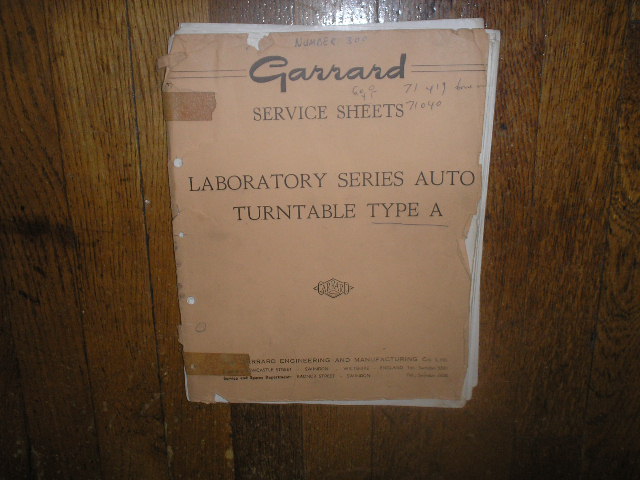  A TYPE A Turntable Service Manual.. 