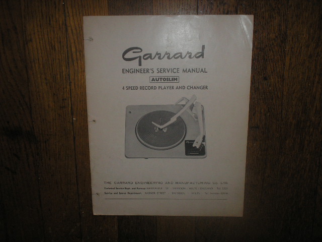 AUTOSLIM Turntable Service Manual.. 
