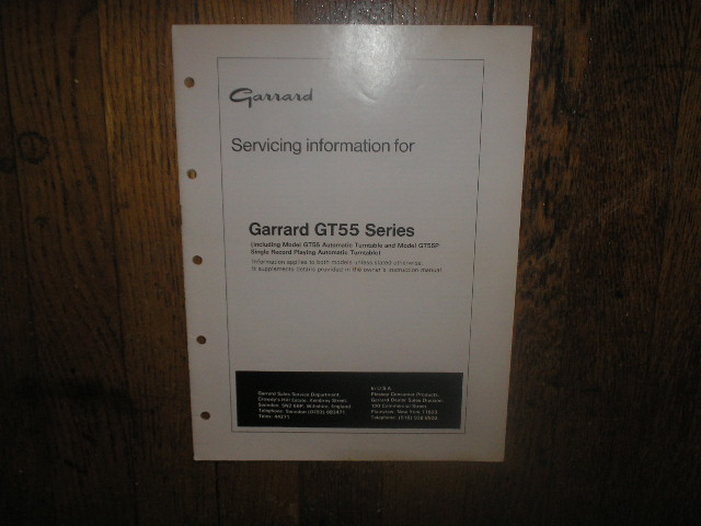  GT-55 Turntable Service Manual