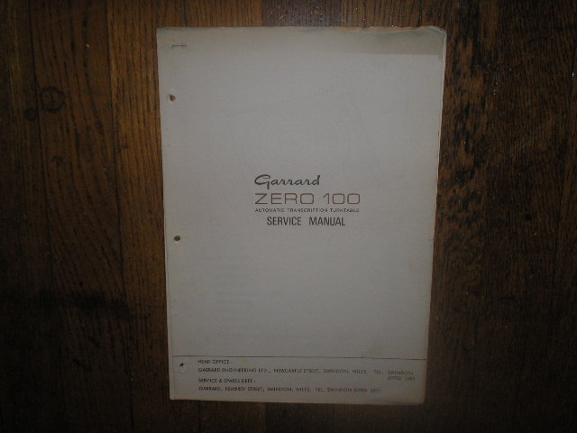 ZERO 100  Turntable Service Manual