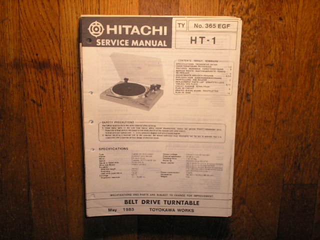 HT-1 Turntable Service Manual  Hitachi 