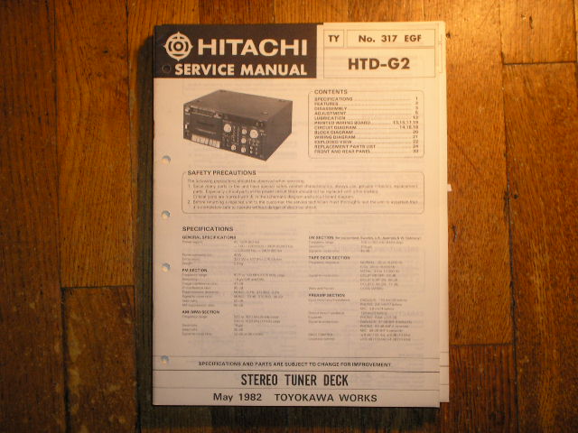 HTD-G2 Stereo Tuner Cassette Deck Service Manual