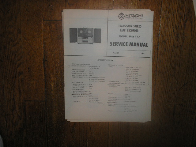 TRQ-717 Reel to Reel Tape Recorder Service Manual