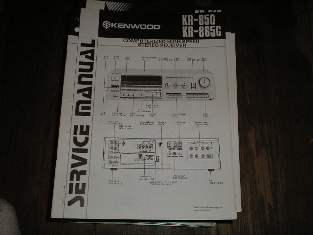 KR-850 KR-856G Receiver Service Manual  Kenwood