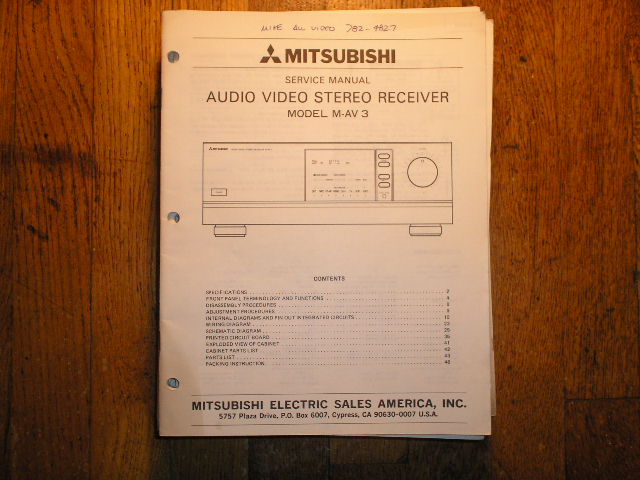 M-AV3  AUDIO VIDEO RECEIVER  Service Manual