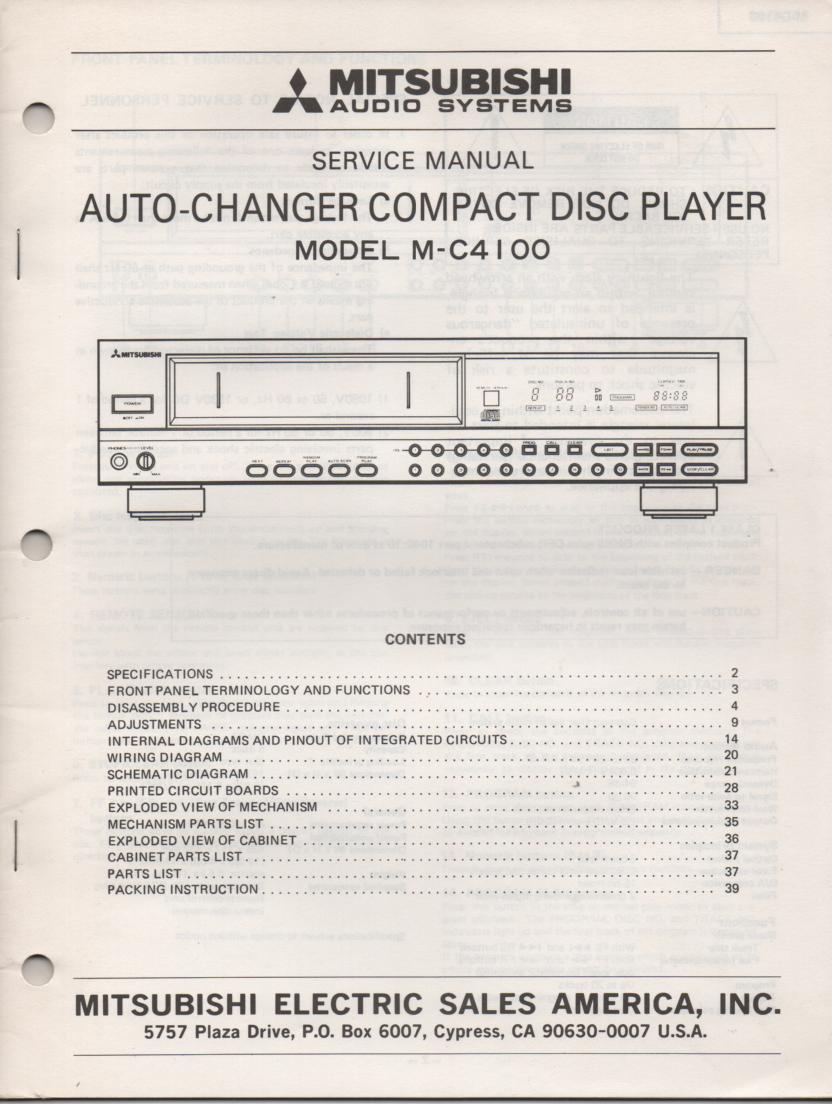 M-C4100 CD PLAYER  Service Manual 