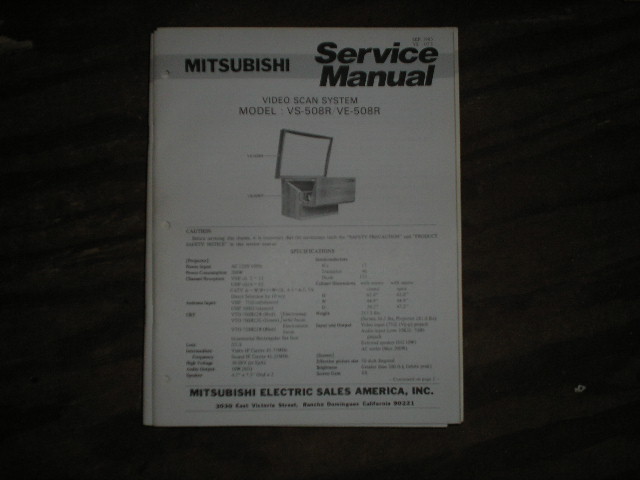 VS-508R VE-508R VE-503 VS-503 Projection Television Service Manual VS-023 VS-027