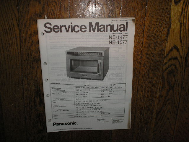 NE-1077 NE-1477 Microwave Oven Service Repair Manual