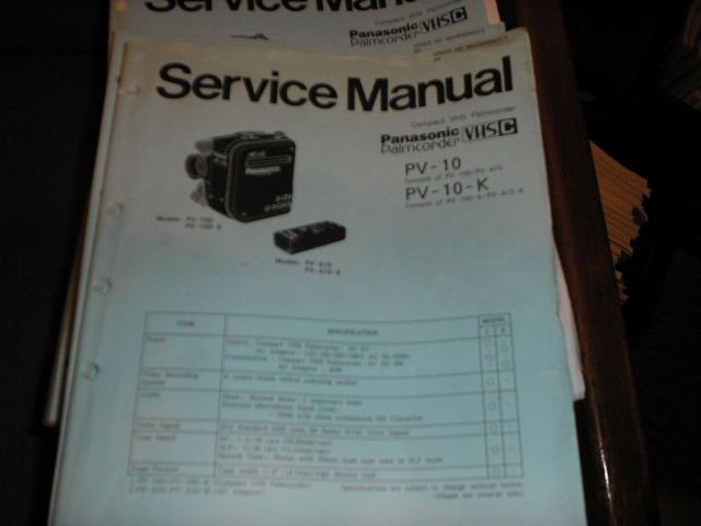 PV-10 PV-10-K VHS-C Camcorder Service Manual