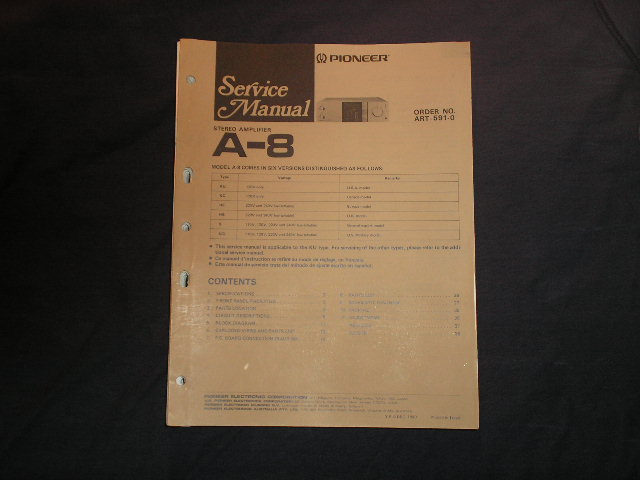 A-8 Amplifier Service Manual