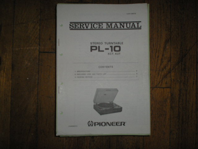 PL-10 KCT KUT  Turntable Service Manual ART-096-0