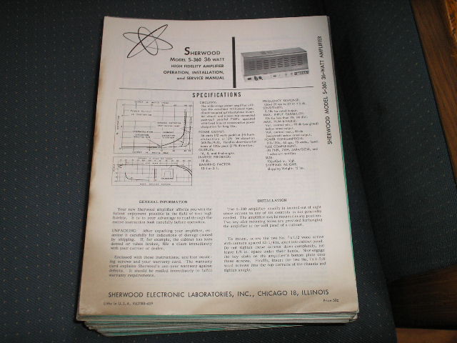S-360 Amplifier Operation,Installation and Service Manual.    Tubes are 1 5AR4 or GZ34 ... 1  7199..   4 7189 or 6BQ5 OR EL84...