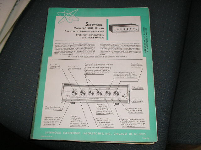 S-5500 III Amplifier Pre-Amplifier Service Operation Installation,Manual. for Serial no. K310001 and up.  Tubes are 4 7868 5 12AX7 or ECC83