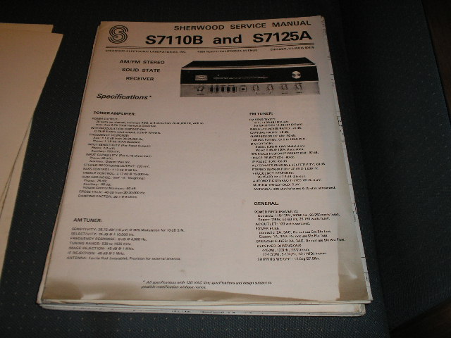 S-7110B S-7125A Stereo Receiver Service Manual