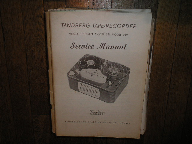 Model 3 3B 3BF Tape Recorder Service Manual..60 Pages
