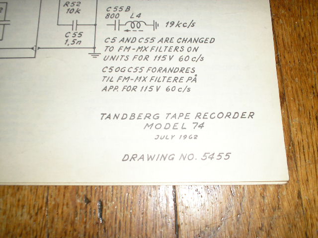 Model 74 Large Foldout Schematic  TANDBERG