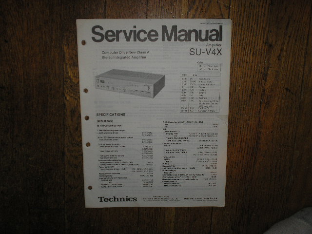 SU-V4X Amplifier Service Manual.  Silver Version