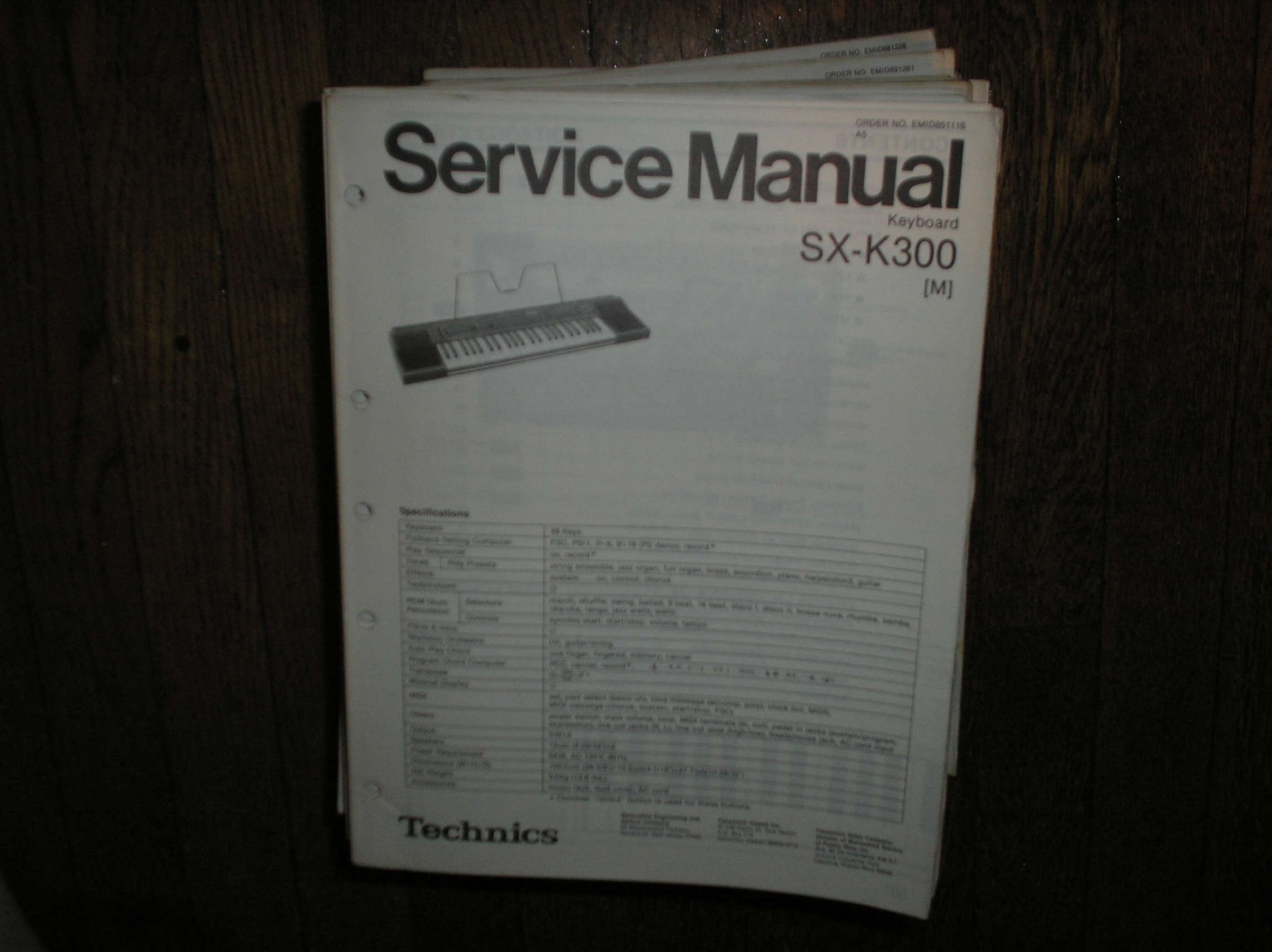 SX-K300 Electric Organ Service Manual