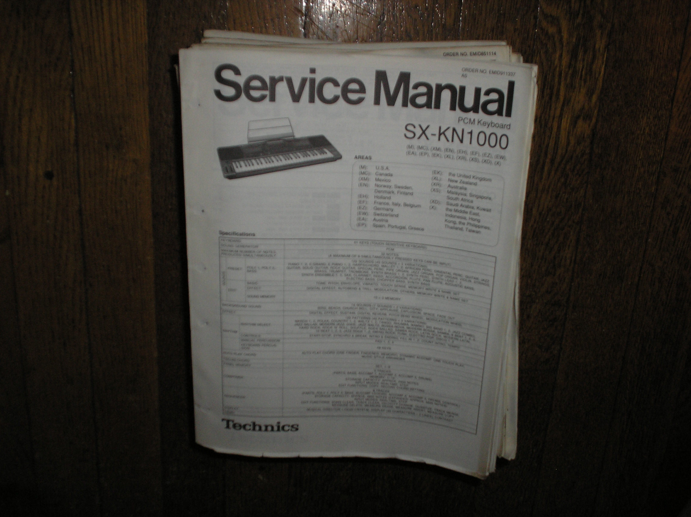 SX-KN1000 PCM Keyboard Service Manual