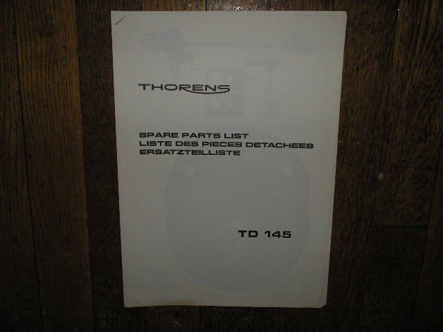 TD 145 Turntable Service Parts Manual 2