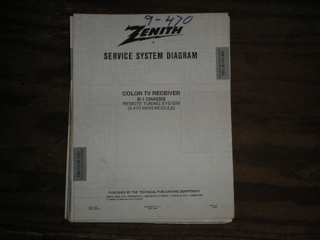 B-1 CM-141 A B Chassis 9-470 Main Module TV Service Diagram Television Service Information With Schematics