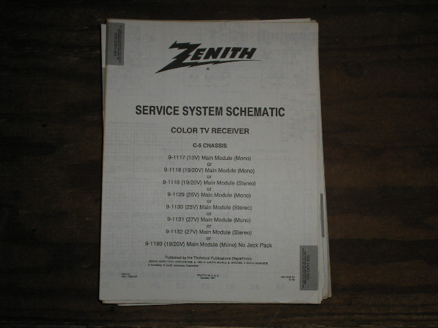 C-5 CM-143/C C-5 A B Chassis 9-1117 9-1118 9-1119 9-1129 9-1130 9-1131 9-1132 9-1189 TV Service Diagram Service Information With Schematics
