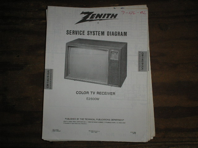 E2500W TV Service Diagram CM-140 B-2 A B Chassis Television Service Information With Schematics