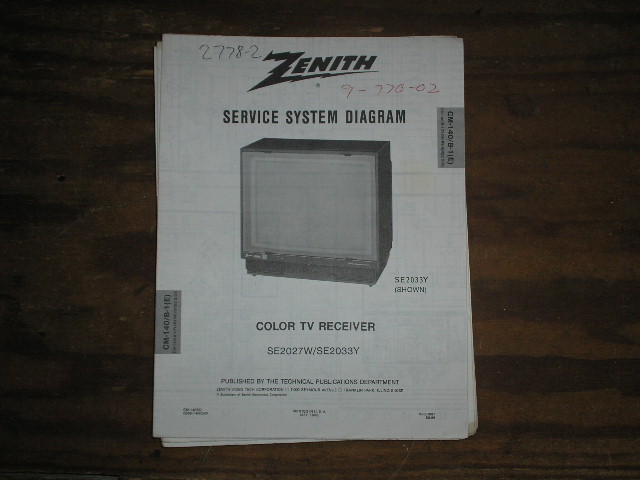 SE2027W  SE2033Y TV Service Diagram CM-140 B-1 E F Chassis Television Service Information With Schematics