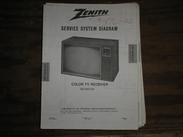 SE2501W TV Service Diagram CM-140 B-2 E F Chassis Television Service Information With Schematics With Schematics