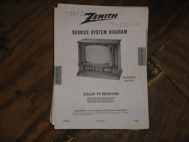 SE2503G SE2505P SE2507N SE2509H TV Service Diagram CM-140 B-2 G H Chassis Television Service Information With Schematics