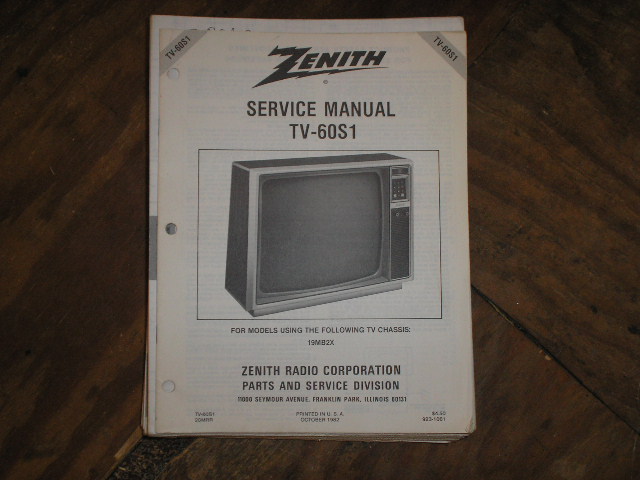 TV-60S1 Television Service Information With Schematics