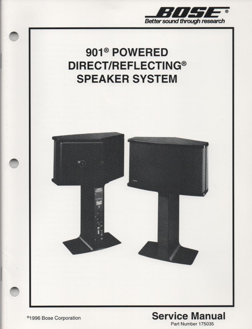 901 Powered Direct Reflecting Speaker System Service Manual.   appx.. 70 pages..