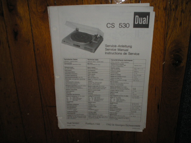 CS530 Turntable Service Manual