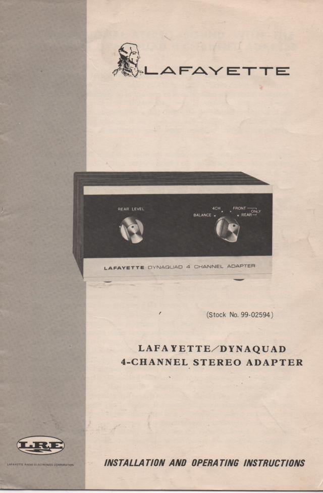 Dynaquad 4 Channel Adapter Owners Instruction Manual