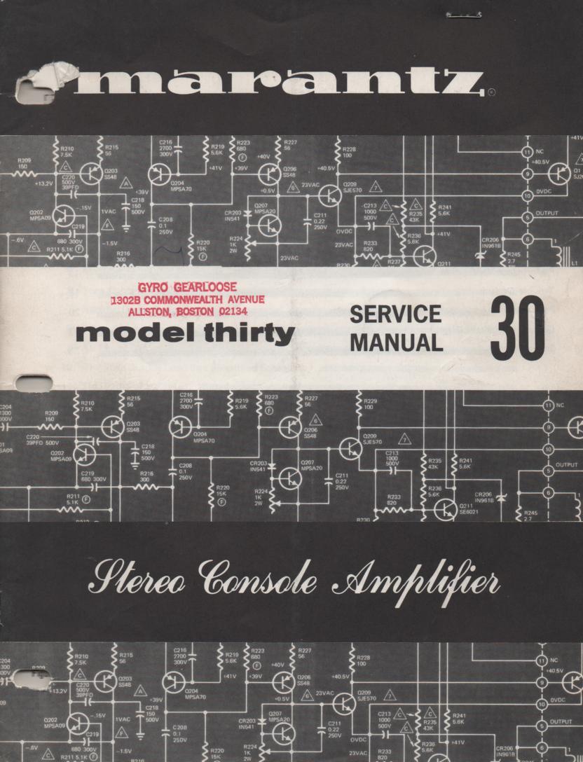 30 Stereo Console Amplifier Service Manual