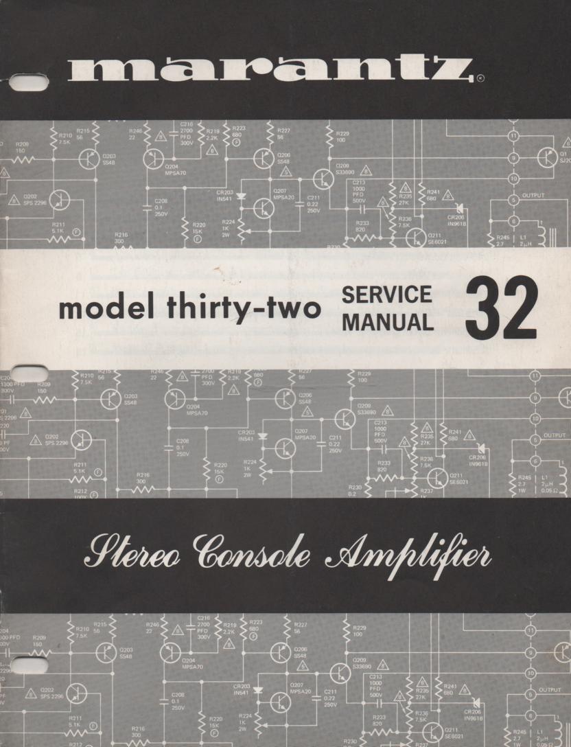 32 Console Amplifier Service Manual