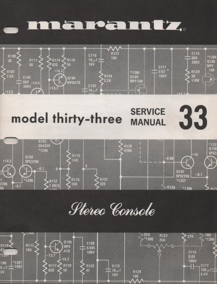 33 Console Amplifier Service Manual
