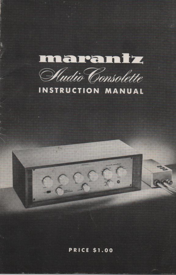Audio Consolette Owners Operating Instruction Manual 