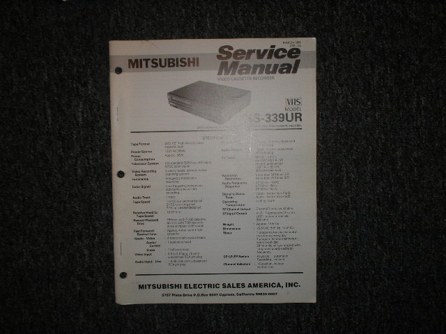 HS-339UR VCR Service Manual