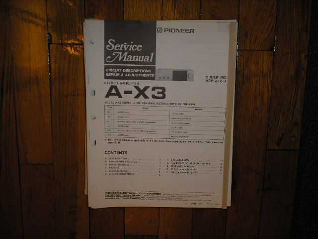A-X3 Amplifier Service Manual
